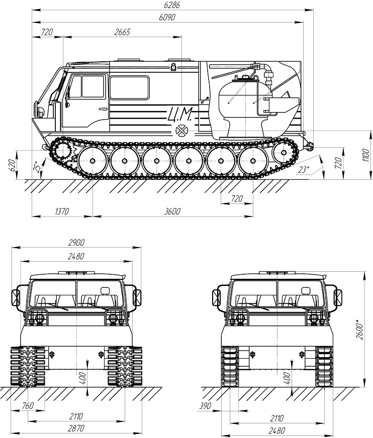 Чертежи машины бомбер гусеничный ТТМ-3903PO Taiga